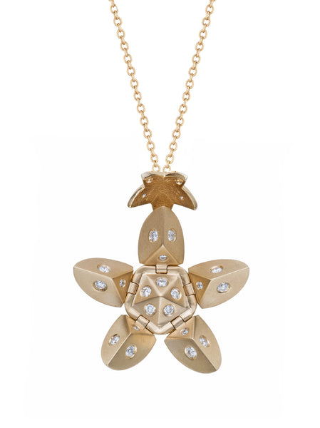 Yellow Gold Petal with Diamonds