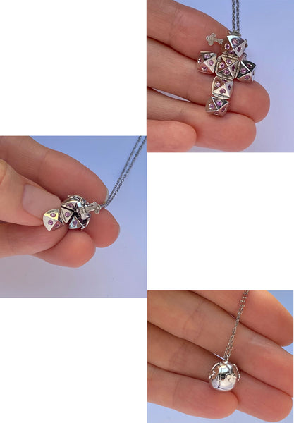 White Gold Cross with Pink Sapphires