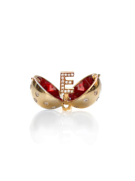 Lady Bug Diamond Sphere with Enamel