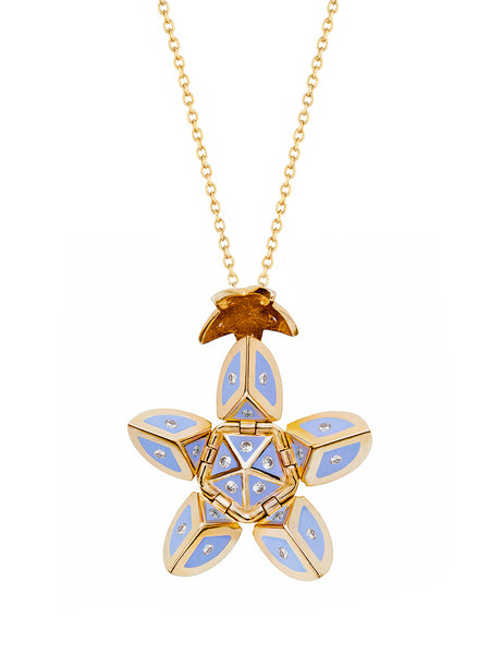 Yellow Gold Petal with Purple Enamel