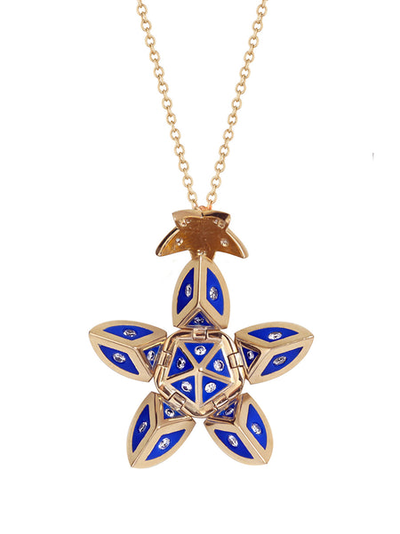 Yellow Gold Petal with Purple Enamel