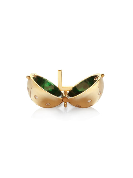 Lady Bug Diamond Sphere with Enamel