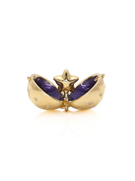Lady Bug Diamond Sphere with Enamel