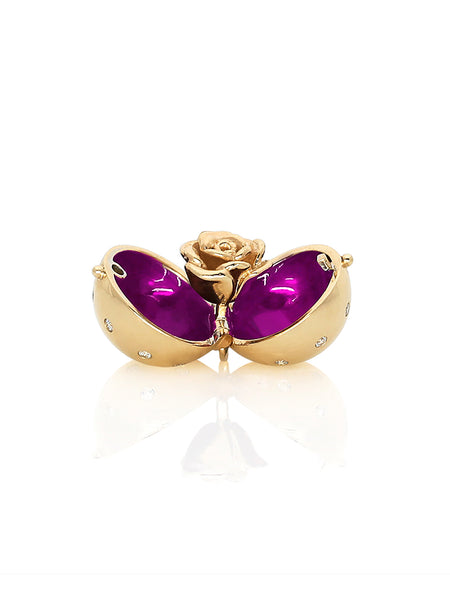 Lady Bug Diamond Sphere with Enamel