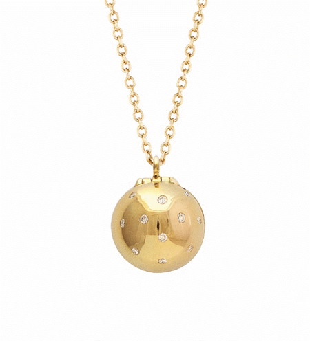 Lady Bug Diamond Sphere with Enamel
